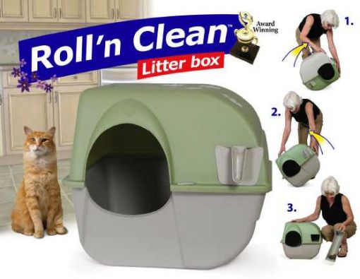 Katzentoilette Roll n Clean braun/grau