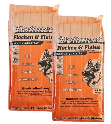 Vollmers Flocken & Fleisch 2 x 15 kg Doppelpack