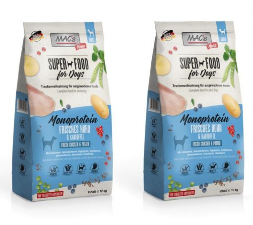 MACs DOG Mono frisches Huhn 2 x 12 kg Doppelpack