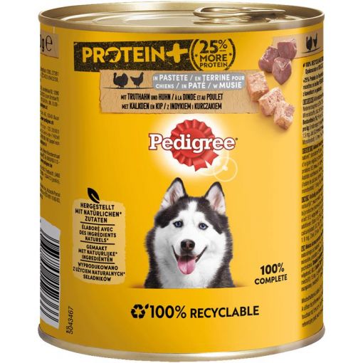 Pedigree Dose Protein Truthahn & Huhn in Pastete 800g (Menge: 12 je Bestelleinheit)