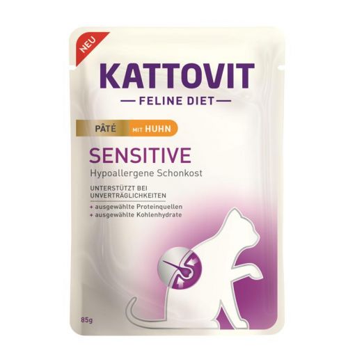 Kattovit PB Feline Sensitive Paté mit Huhn 85g (Menge: 10 je Bestelleinheit)