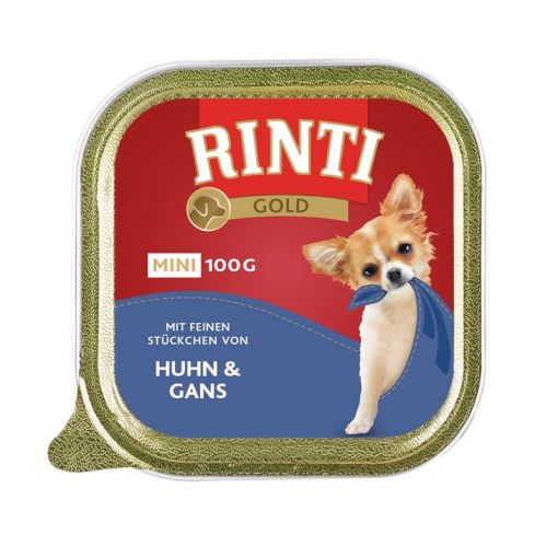 Rinti Schale Gold Mini Huhn & Gans 100 g (Menge: 16 je Bestelleinheit)