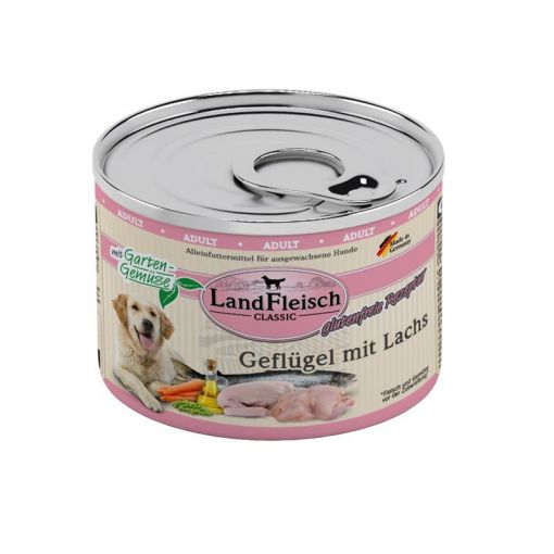 Landfleisch Dog Classic Geflügel mit Lachs & Gartengemüse 195g (Menge: 6 je Bestelleinheit)