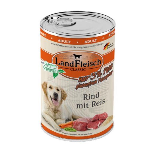 Landfleisch Dog Classic Rind mit Reis & Gartengemüse extra mager 400g (Menge: 6 je Bestelleinheit)