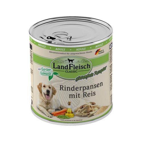 Landfleisch Dog Classic Rinderpansen mit Reis & Gartengemüse 800g (Menge: 6 je Bestelleinheit)