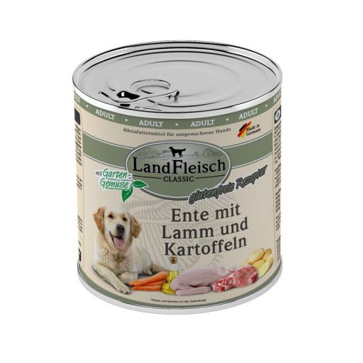 Landfleisch Dog Classic Ente mit Lamm & Kartoffeln 800g (Menge: 6 je Bestelleinheit)