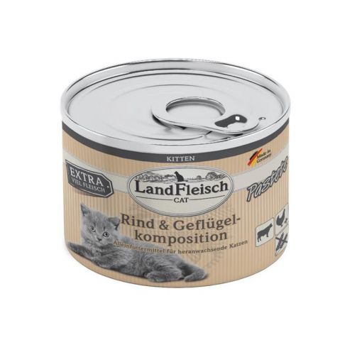 LandFleisch Cat Kitten Pastete Rind & Geflügelkomposition 195g (Menge: 6 je Bestelleinheit)