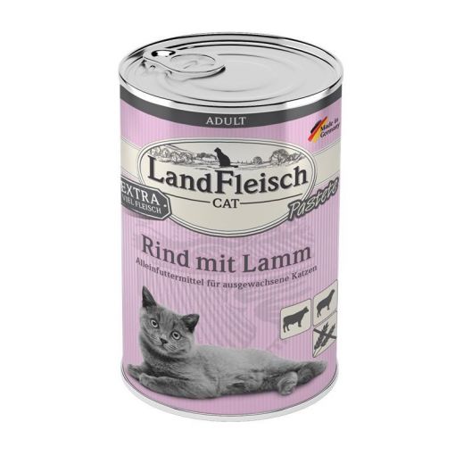 LandFleisch Cat Adult Pastete Rind & Lamm 400 g (Menge: 6 je Bestelleinheit)