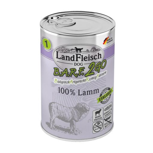 LandFleisch B.A.R.F.2GO Exklusiv 100% vom Lamm 400g (Menge: 6 je Bestelleinheit)