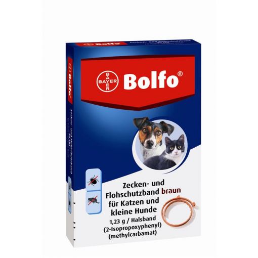 BOLFO Zecken- und Flohschutzband, Katze/kl. Hunde, 35 cm, braun