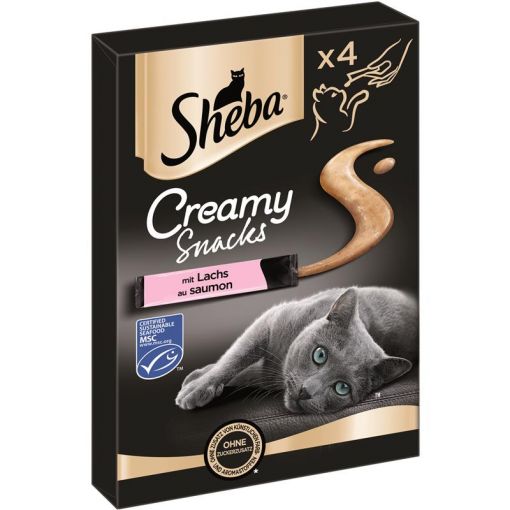 Sheba Creamy Snacks mit Lachs 4x12g (Menge: 11 je Bestelleinheit)