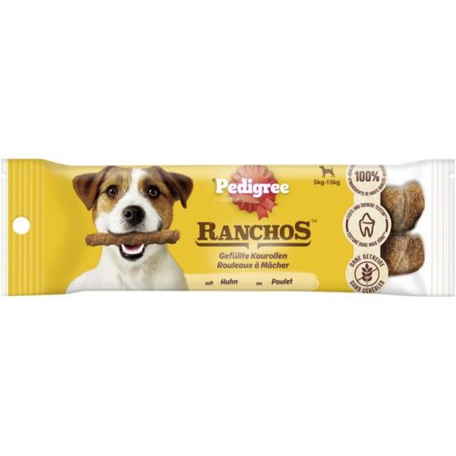 Pedigree Ranchos Beutel Gefüllte Kaurollen Mini mit Huhn 80g (Menge: 15 je Bestelleinheit)