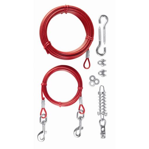 Trixie Spannleine mit Laufleine 15 m, rot