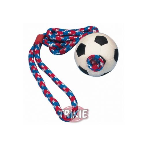 Trixie Fußball am Seil, Moosgummi  6 cm 1,00 m