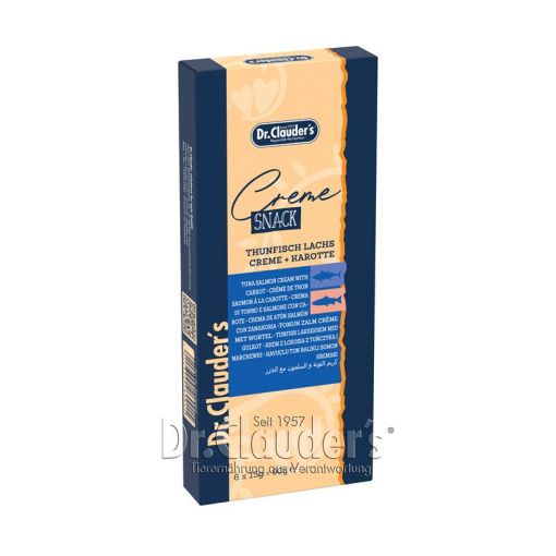 Dr. Clauders Creme Snack Thunfisch & Lachs mit Karotte 6x15g