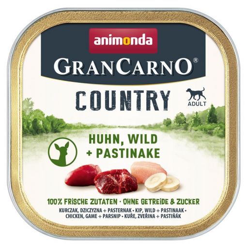 Animonda GranCarno Country Adult Huhn, Wild & Pastinake 150g (Menge: 22 je Bestelleinheit)