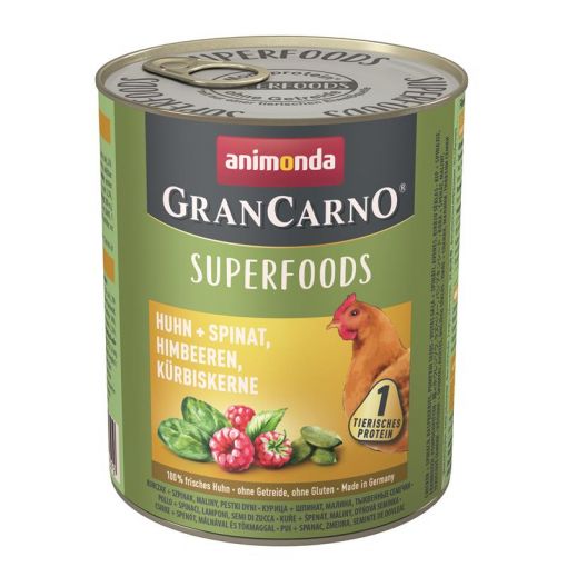 Animonda GranCarno Adult Superfood Huhn & Spinat 800g (Menge: 6 je Bestelleinheit)