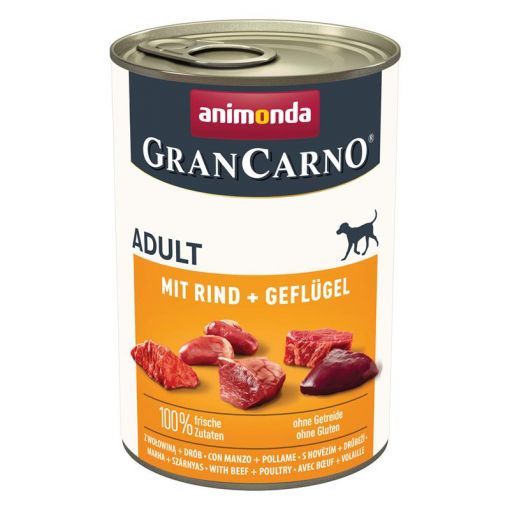 Animonda GranCarno Adult mit Rind & Geflügel 400g (Menge: 12 je Bestelleinheit)