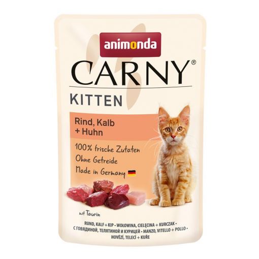 Animonda Carny Kitten Rind, Kalb & Huhn 85g (Menge: 12 je Bestelleinheit)