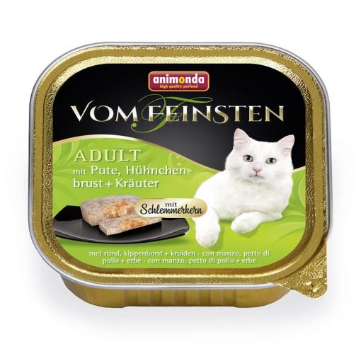 Animonda vom Feinsten mit Schlemmerkern mit Pute, Hühnchenbrust & Kräuter 100g (Menge: 32 je Bestelleinheit)