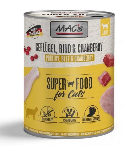 MACs Cat Geflügel, Rind & Cranberry 800g (Menge: 6 je Bestelleinheit)