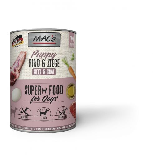 MACs Dog Puppy Rind & Ziege Dose 400g (Menge: 6 je Bestelleinheit)