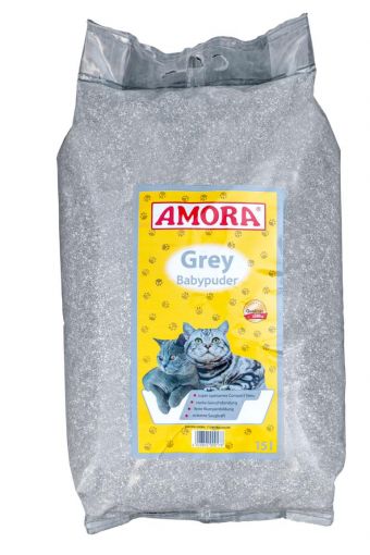 AMORA Katzenstreu Grey Compact Babypuder 14kg