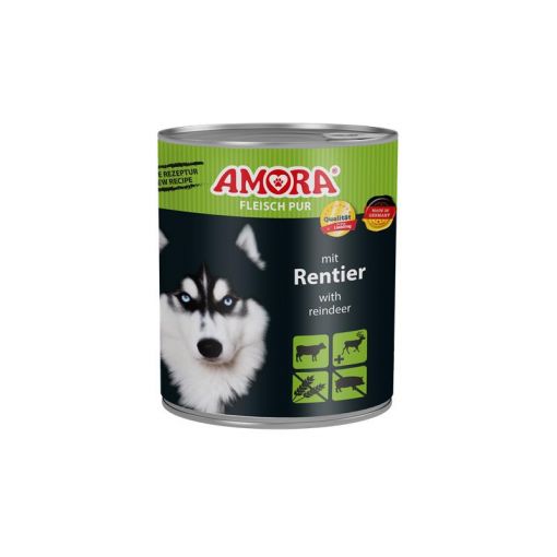 AMORA Dog Fleisch Pur Rentier 800g (Menge: 6 je Bestelleinheit)