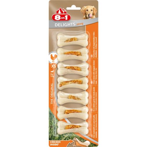 8in1 Delights Kauknochen Strong Chicken XS