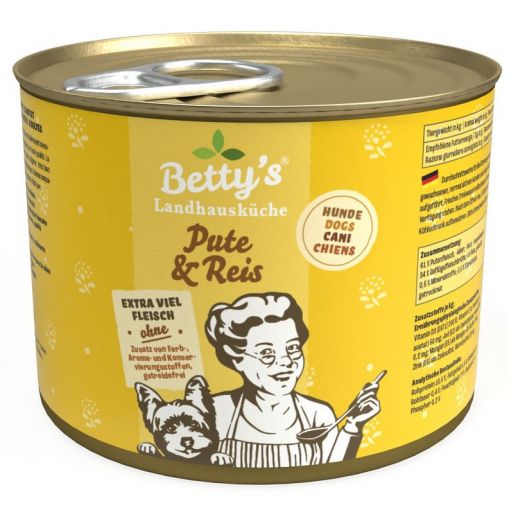 Bettys Landhausküche Hund Dose Pute & Reis 200 g (Menge: 6 je Bestelleinheit)