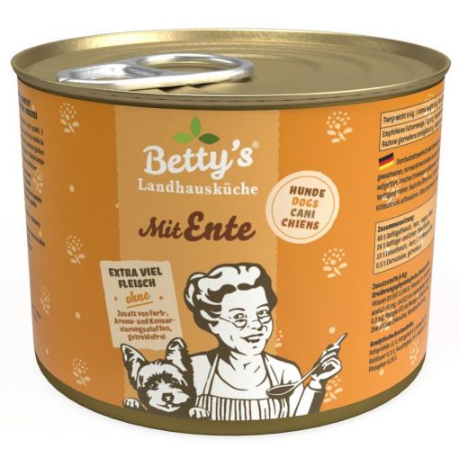 Bettys Landhausküche Hund Dose Ente 200 g (Menge: 6 je Bestelleinheit)