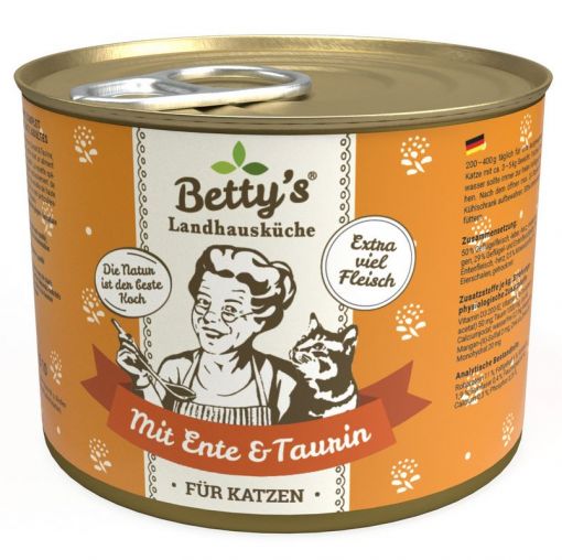 Bettys Landhausküche Katze Dose Ente 200 g (Menge: 6 je Bestelleinheit)