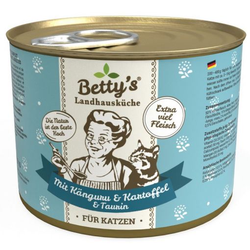 Bettys Landhausküche Katze Dose Känguru mit Kartoffeln 200 g (Menge: 6 je Bestelleinheit)