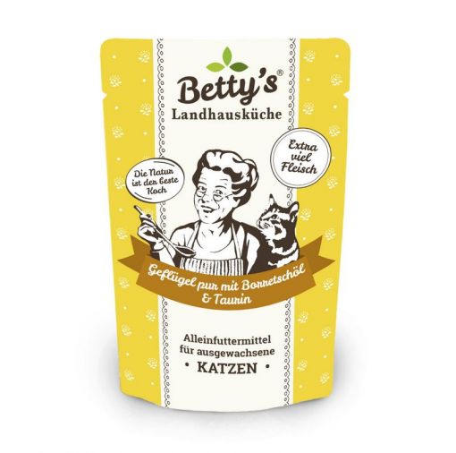 Bettys Landhausküche Katze FB Geflügel pur mit Borretschöl 100 g (Menge: 12 je Bestelleinheit)