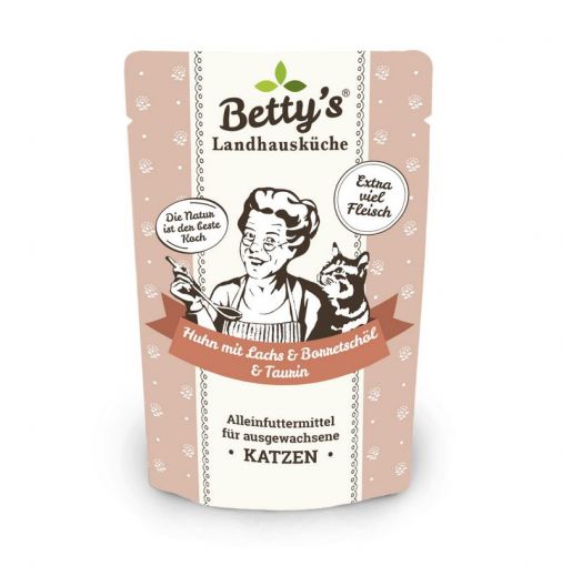 Bettys Landhausküche Katze FB Huhn & Lachs mit Borretschöl 100g (Menge: 12 je Bestelleinheit)