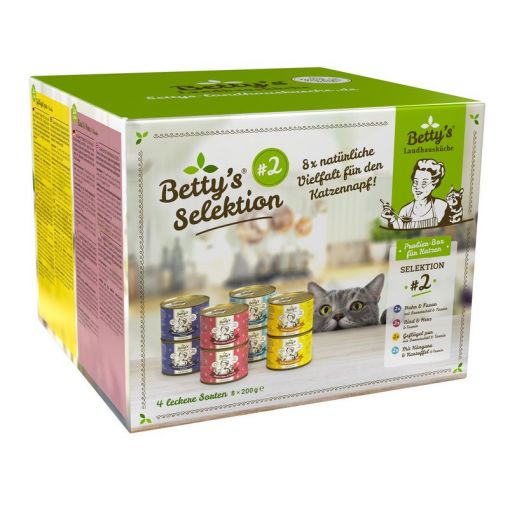 Bettys Landhausküche Katze Dose Box Selektion #2 Dosen 8x200g