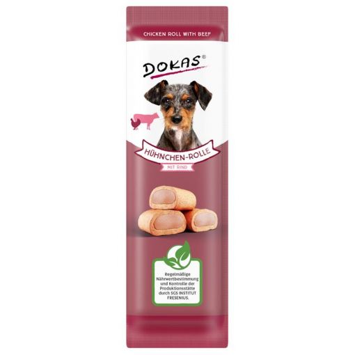 Dokas Dog Hühnchen Rolle mit Rind 10g (Menge: 32 je Bestelleinheit)