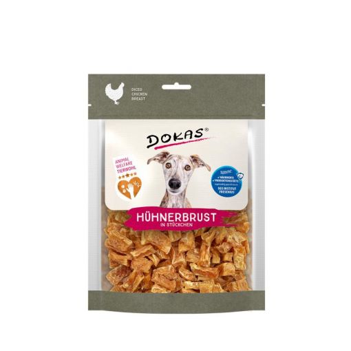 Dokas Hunde Snack Hühnerbrust in Stücken 170g - welfare chicken (Menge: 7 je Bestelleinheit)