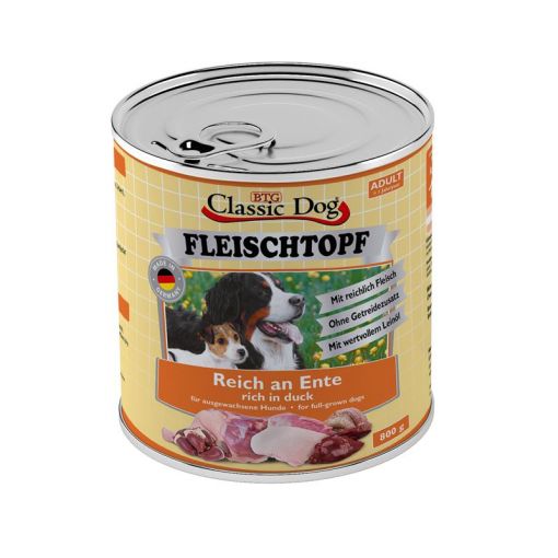 Classic Dog Dose Adult Fleischtopf Pur Reich an Ente 800g (Menge: 6 je Bestelleinheit)