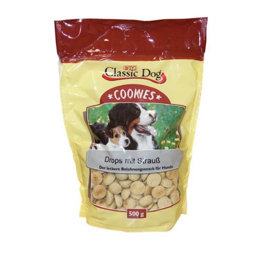 Classic Dog Snack Cookies Drops mit Strauß 500g