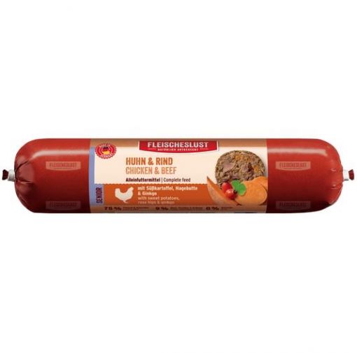 Fleischeslust Lifecycle Senior Huhn & Rind mit Süßkartoffel, Hagebutte & Ginkgo 800g