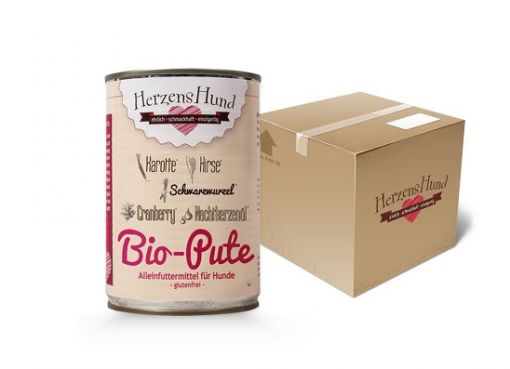 Herzenshund Bio Pute mit Bio Gemüse 800g (Menge: 6 je Bestelleinheit)