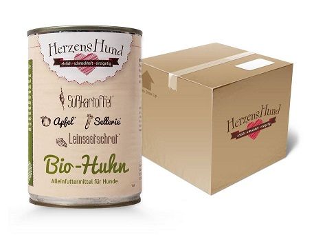 Herzenshund Bio Huhn mit Bio Gemüse 800g (Menge: 6 je Bestelleinheit)