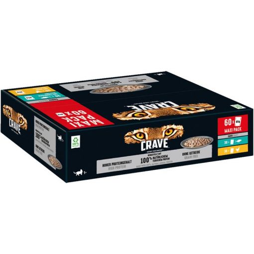 Crave Cat Frischebeutel Huhn & Thunfisch 60 x 85 g Multipack