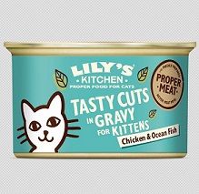 Lilys Kitchen Cat Tasty Cuts Chicken & Ocean Fish for Kittens 85g (Menge: 24 je Bestelleinheit)