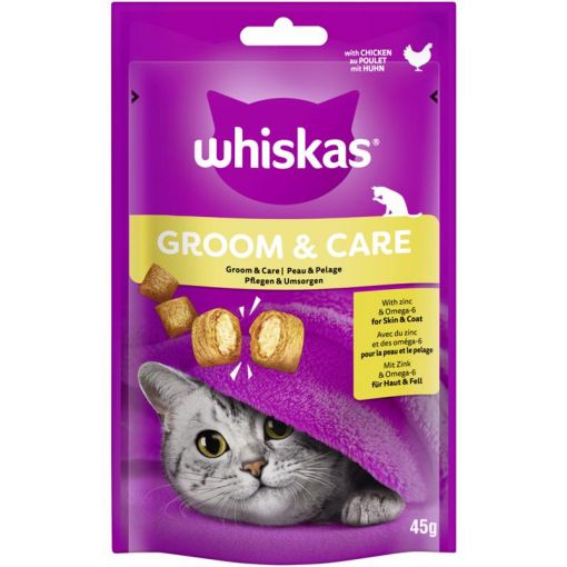 Whiskas Snack Groom & Care mit Huhn 45g (Menge: 8 je Bestelleinheit)