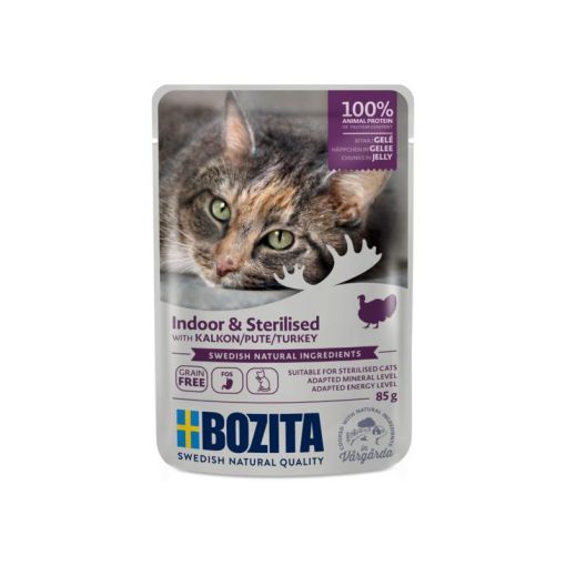 Bozita Indoor & Sterilised Häppchen in Gelee mit Pute 85 g (Menge: 12 je Bestelleinheit)