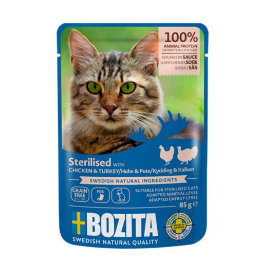 Bozita Sterilised Häppchen in Sauce PB mit Huhn & Pute 85 g (Menge: 12 je Bestelleinheit)