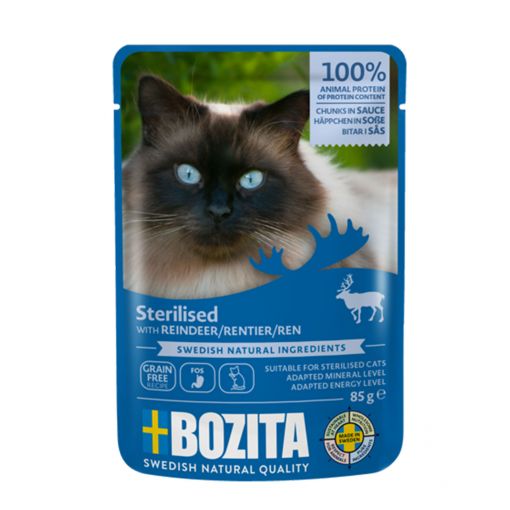 Bozita Sterilised Häppchen in Sauce PB Rentier 85 g (Menge: 12 je Bestelleinheit)