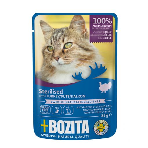 Bozita Sterilised Häppchen in Gelee PB mit Pute 85 g (Menge: 12 je Bestelleinheit)